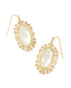 Elle Gold Crystal Frame Drop Earrings