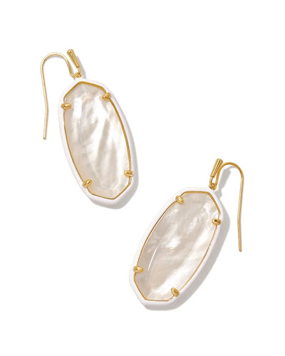 Elle Gold Enamel Framed Drop Earrings