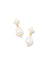 Eve Gold Drop Earrings in White Pearl