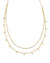 Eve Gold Multi Strand Necklace in White Mix