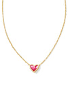 Framed Ari Heart Gold Short Pendant Necklace