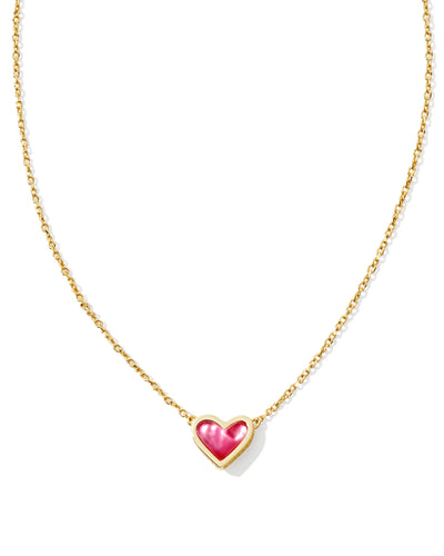 Framed Ari Heart Gold Short Pendant Necklace