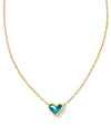 Framed Ari Heart Gold Short Pendant Necklace