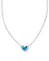 Framed Ari Heart Silver Short Pendant Necklace