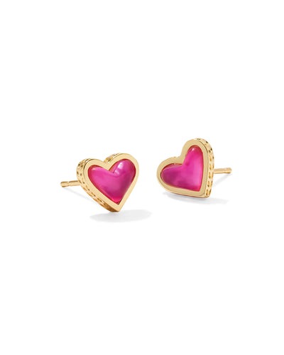 Framed Ari Heart Gold Stud Earrings