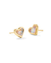 Framed Ari Heart Gold Stud Earrings