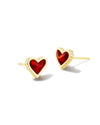 Framed Ari Heart Gold Stud Earrings