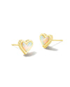 Framed Ari Heart Gold Stud Earrings