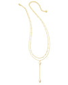 Genevieve Multi Strand Y Necklace in Gold