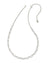 Genevieve Silver Strand Necklace in White Crystal