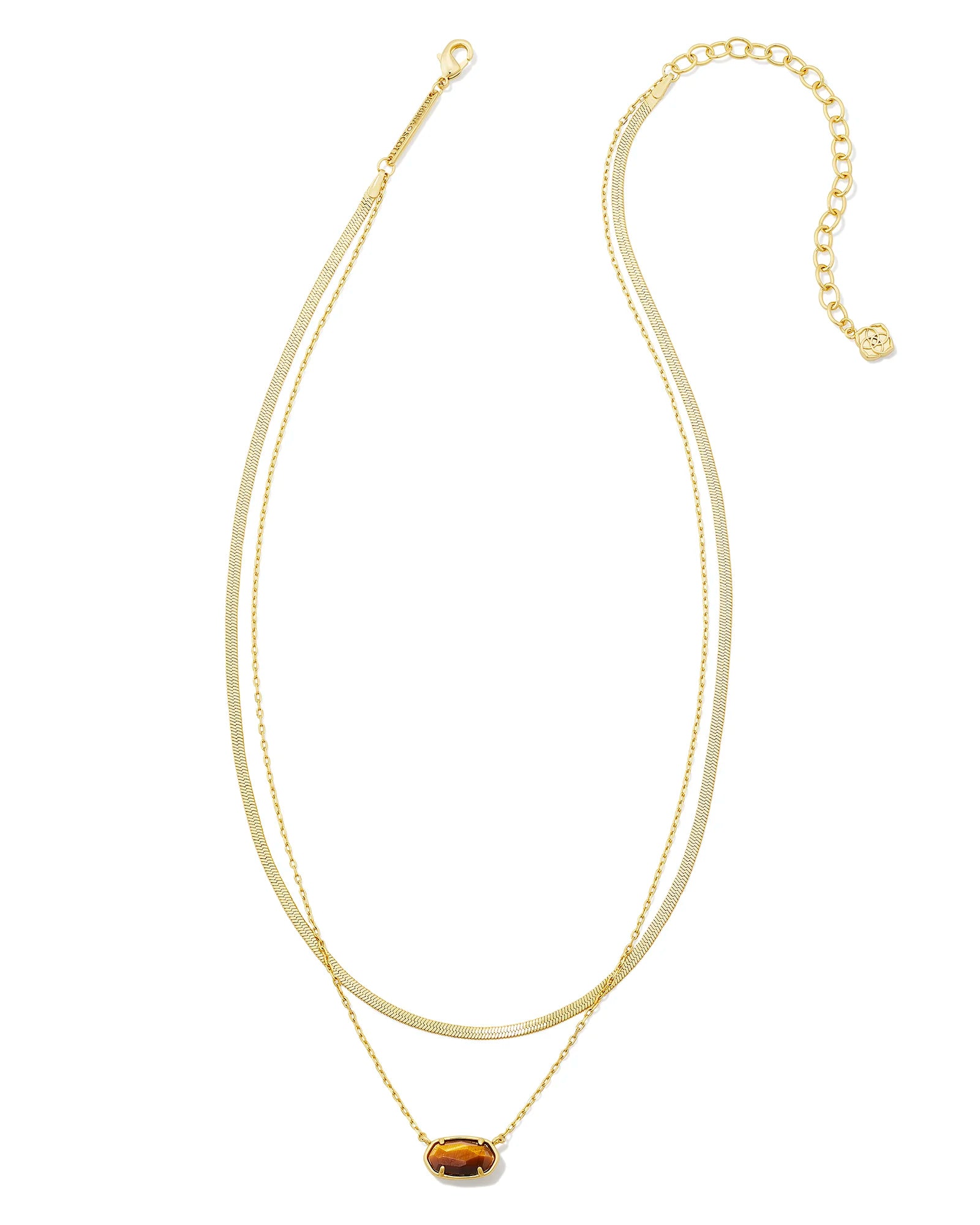 Grayson Herringbone Gold Multi Strand Necklace