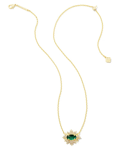 Grayson Gold Sunburst Frame Short Pendant Necklace