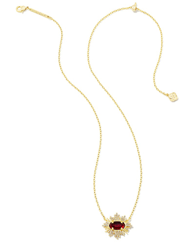 Grayson Gold Sunburst Frame Short Pendant Necklace