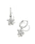 Jae Convertible Silver Star Pave Huggie Earrings in White Crystal