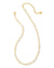 Jovie Gold Beaded Strand Necklace in White Pearl