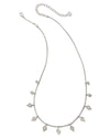 Kinsley Silver Strand Necklace in White Crystal