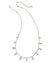 Kinsley Silver Strand Necklace in White Crystal