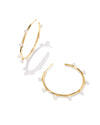 Leighton Gold Pearl Hoop Earrings