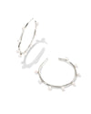 Leighton Silver Pearl Hoop Earrings