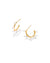 Leighton Gold Pearl Huggie Earrings in White Pearl