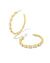 Lexi Gold Hoop Earrings in White Crystal