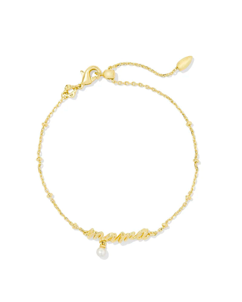 Mama Script Delicate Chain Bracelet in Gold