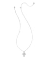 Pearl Silver Cross Short Pendant Necklace in White Pearl