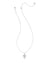 Pearl Silver Cross Short Pendant Necklace in White Pearl