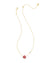 Poinsettia Gold Short Pendant Necklace in Red Mix