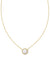 Volleyball Gold Short Pendant Necklace in White Mother-of-Pearl