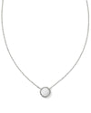 Volleyball Silver Short Pendant Necklace in White Mother-of-Pearl