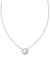 Volleyball Silver Short Pendant Necklace in White Mother-of-Pearl