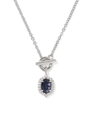 Daphne Crystal Frame Toggle Necklace in Gold
