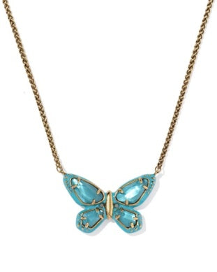 Dolly Parton Enamel Butterfly Short Pendant Necklace