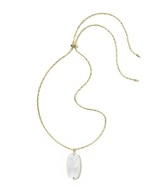 Danielle Riveted Long Pendant Necklace in Gold