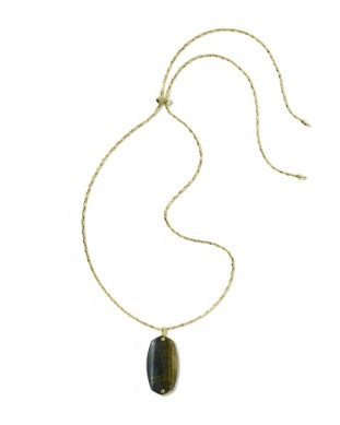 Danielle Riveted Long Pendant Necklace in Gold