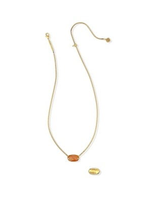 Elisa Riveted Short Pendant Necklace in Vintage Gold