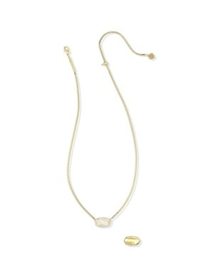 Elisa Riveted Short Pendant Necklace in Gold