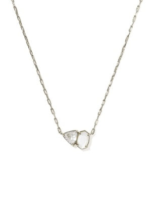 Tatum Short Pendant Necklace in Silver
