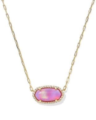 Elisa Pave Frame Pendant Necklace in Gold