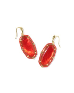 Elle Enamel Drop Earrings in Gold