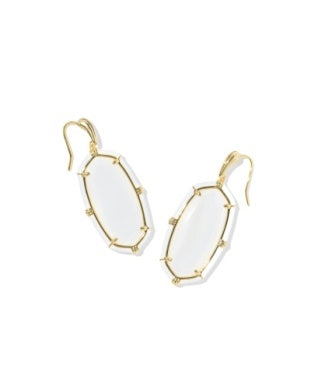 Elle Enamel Drop Earrings in Gold