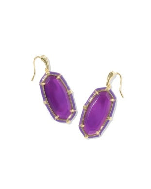 Elle Enamel Drop Earrings in Gold