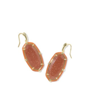 Elle Enamel Drop Earrings in Gold