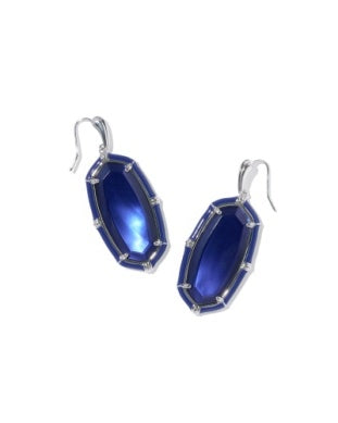 Elle Enamel Drop Earrings in Silver