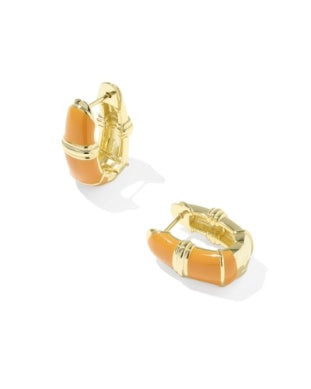 Courtney Enamel Huggie Earrings in Gold