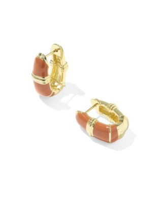 Courtney Enamel Huggie Earrings in Gold