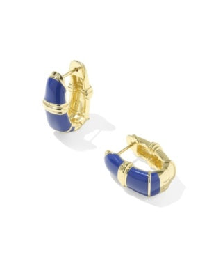 Courtney Enamel Huggie Earrings in Gold