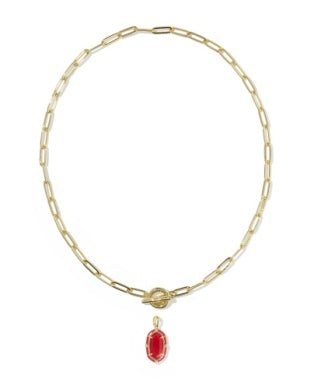 Elisa Enamel Link Chain Necklace in Gold