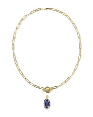 Elisa Enamel Link Chain Necklace in Gold